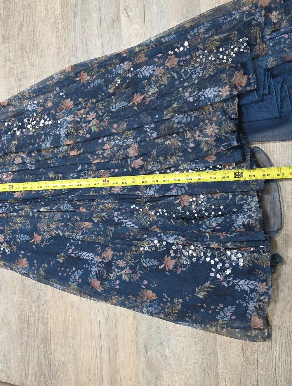 LEENA FOR MAC DUGGAL BLUE FLORAL GOWN SIZE 8 MSRP $598